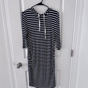 Striped Hoodie stretchy sporty Dress